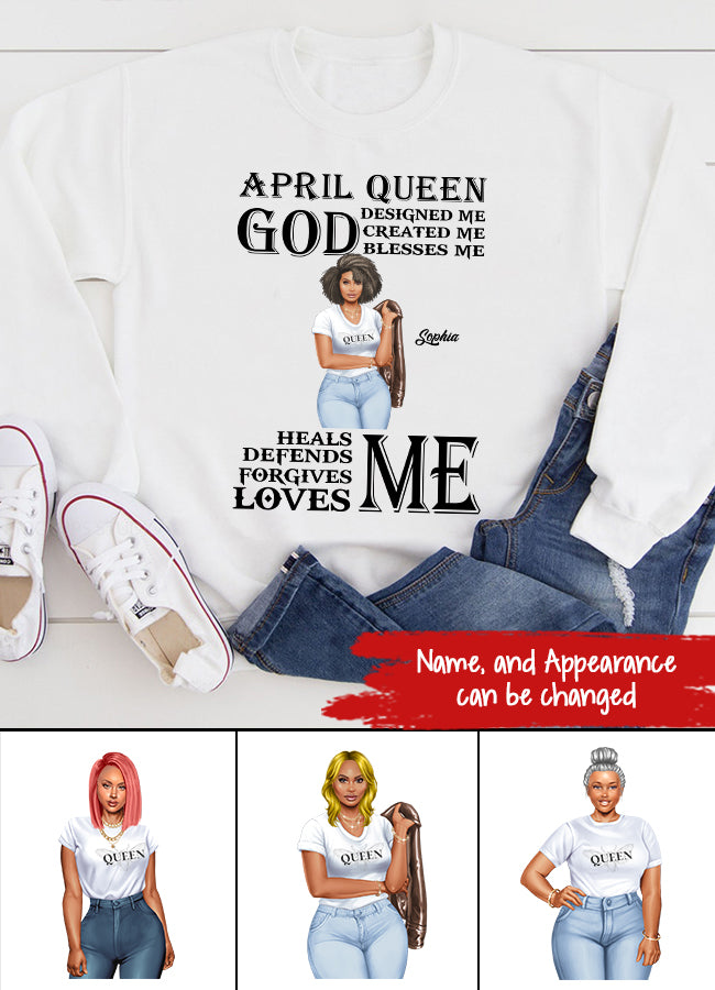 April Birthday Shirt, Custom Birthday Shirt, Queens Born In April, April Birthday Shirts For Woman, April Birthday Gifts