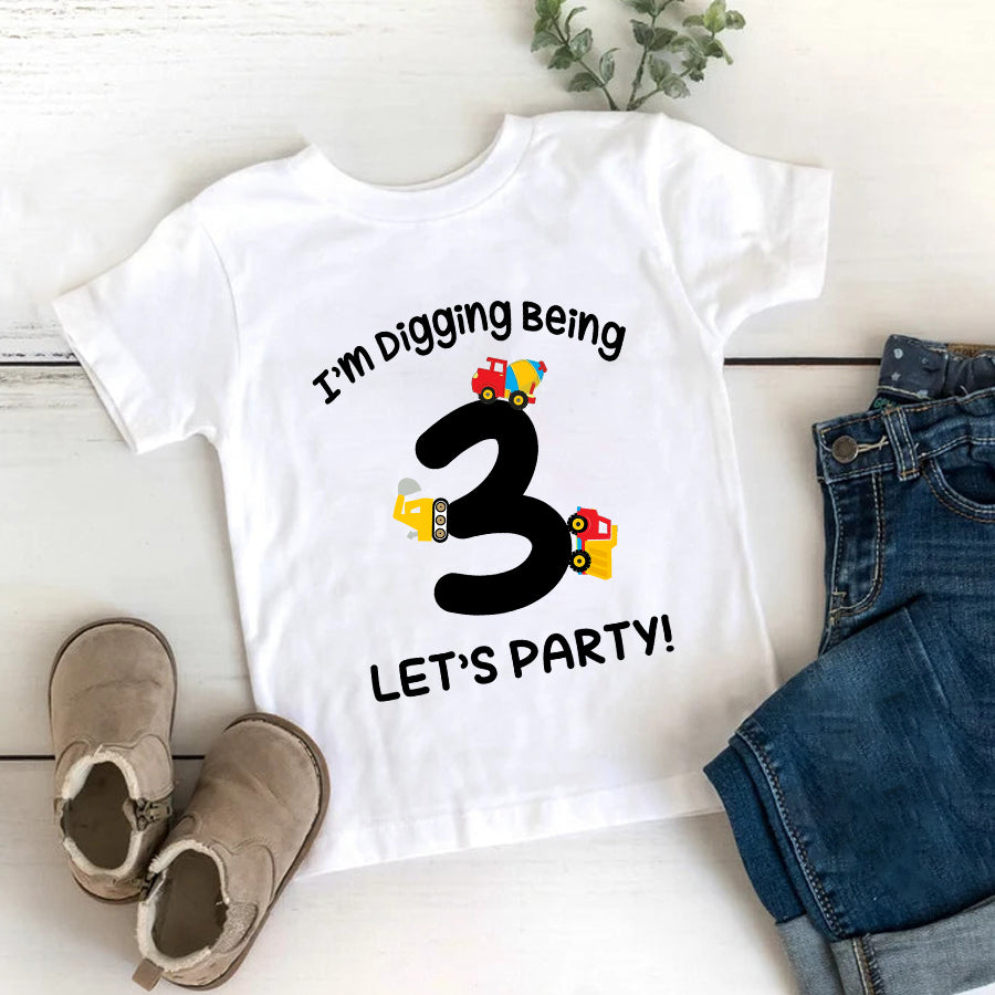 Third Birthday shirt, 3rd Birthday Shirt, Construction Birthday Shirt, Three Birthday Shirt, 3rd Birthday T Shirt, Baby Shirt