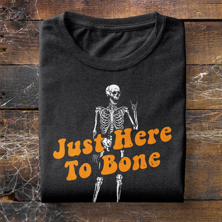Just Here To Bone Halloween shirt, Funny Halloween Shirt, Witch tshirt, Tees For Halloween