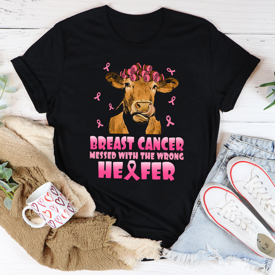 Breast Cancer Awareness Shirts Breast Cancer Messed With The Wrong Heifer