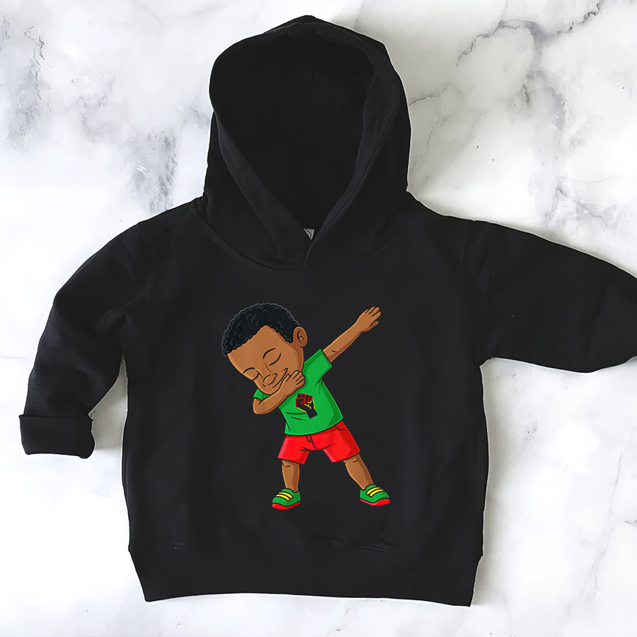 Juneteenth Shirt Kids Dabbing Black King Juneteenth Melanin Brown Skin Boys Dab T-Shirt