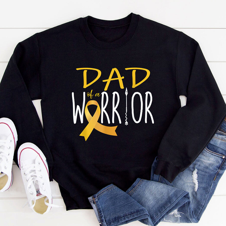 Childhood Cancer Awareness Shirt Childhood Cancer Awareness Dad of A Warrior T-Shirt