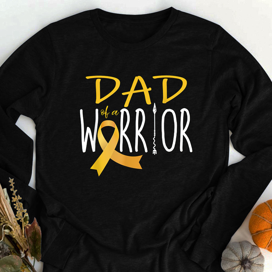 Childhood Cancer Awareness Shirt Childhood Cancer Awareness Dad of A Warrior T-Shirt