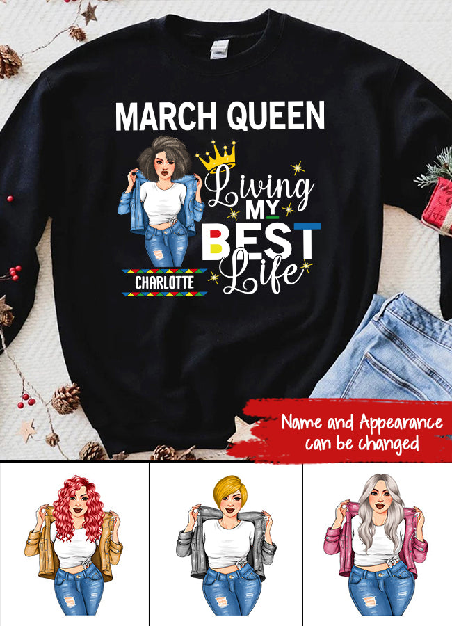 March Birthday Shirt, Custom Birthday Shirt, Queens Born In March, March Birthday Gifts, March shirts for Woman