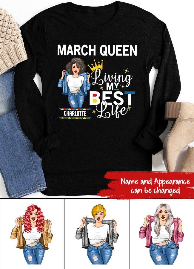 March Birthday Shirt, Custom Birthday Shirt, Queens Born In March, March Birthday Gifts, March shirts for Woman