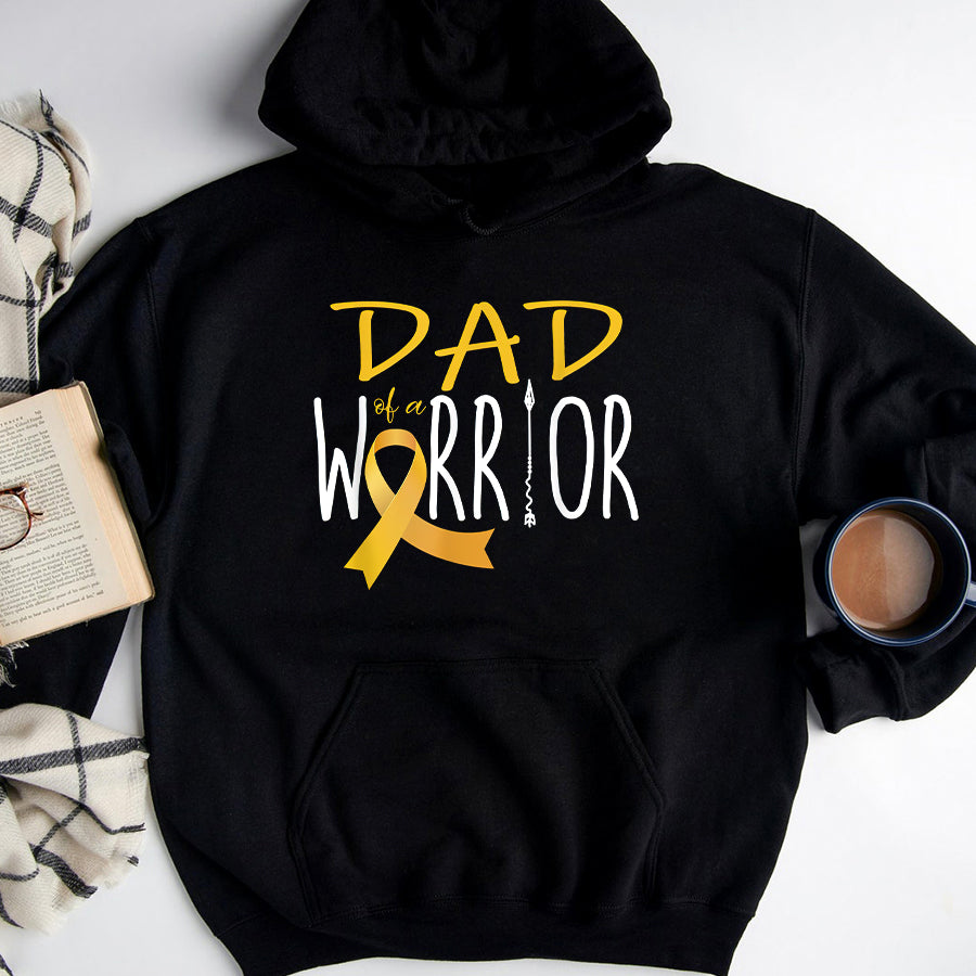 Childhood Cancer Awareness Shirt Childhood Cancer Awareness Dad of A Warrior T-Shirt