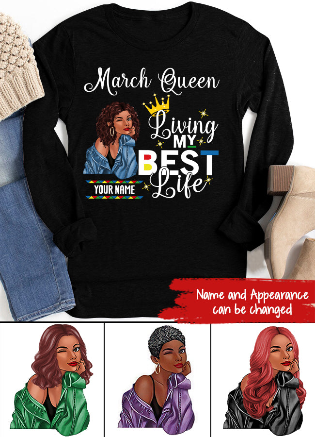 March Birthday Shirt, Custom Birthday Shirt, Queens Born In March, March Birthday Gifts, March shirts for Woman