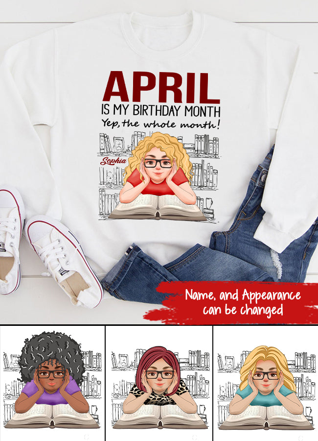 April Birthday Shirt, Custom Birthday Shirt, Queens Born In April, April Birthday Shirts For Woman, Books T Shirt, Book Lover Shirt, Reading Gifts