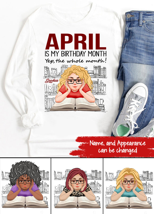 April Birthday Shirt, Custom Birthday Shirt, Queens Born In April, April Birthday Shirts For Woman, Books T Shirt, Book Lover Shirt, Reading Gifts
