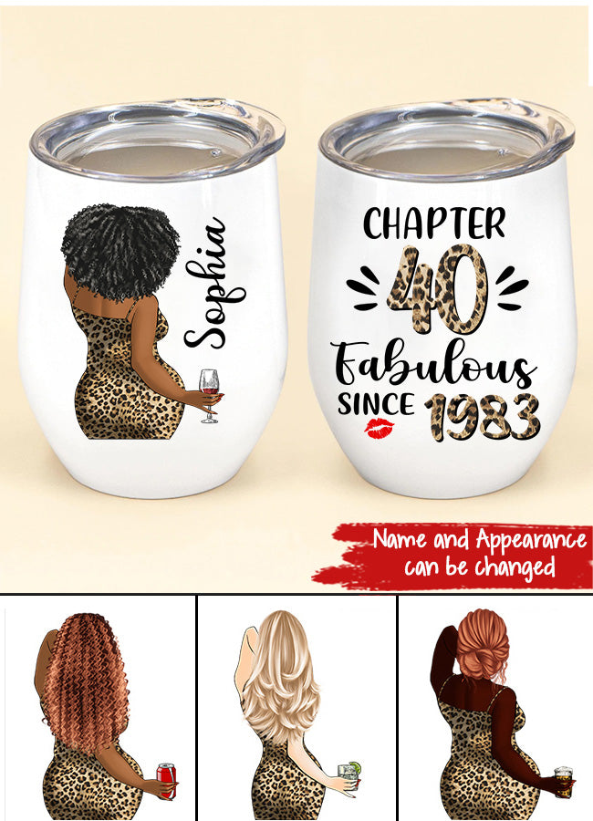Personalized Wine Tumbler - 40th Birthday Wine Tumbler, Personalized 40th Birthday Gifts, 40th Gift Ideas For Her