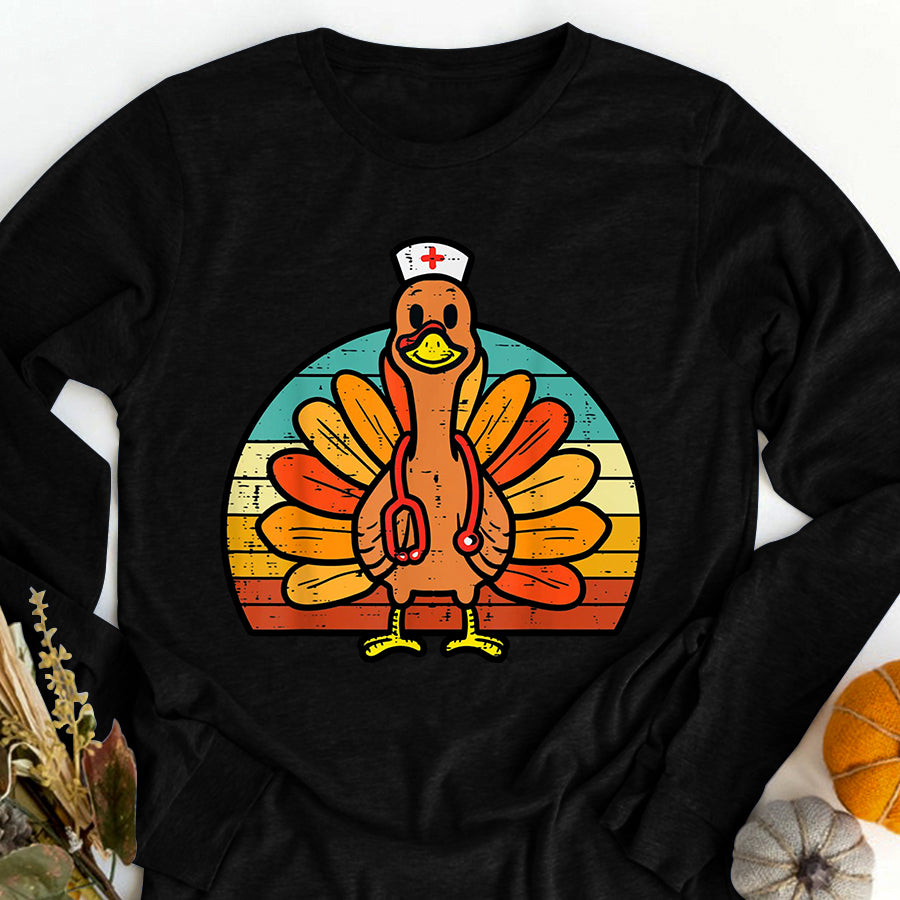 Thanksgiving Scrub Tops Women Turkey Nurse Holiday Nursing T Shirt ,Family Thanksgiving Shirt ,Funny Thanksgiving Gift For Women