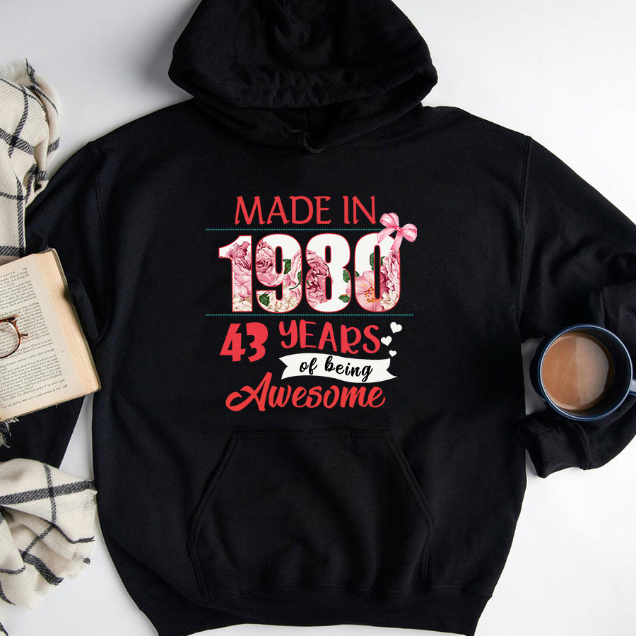 43rd birthday gifts ideas 43rd birthday shirt for her back in 1980 turning 43 shirts 43rd birthday t shirts for woman