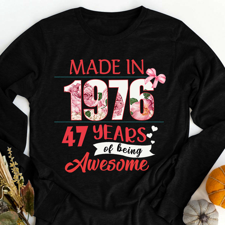47th birthday gifts ideas 47th birthday shirt for her back in 1976 turning 47 shirts 47th birthday t shirts for woman
