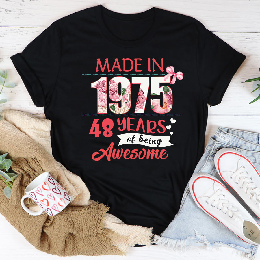 48th birthday gifts ideas 48th birthday shirt for her back in 1975 turning 48 shirts 48th birthday t shirts for woman