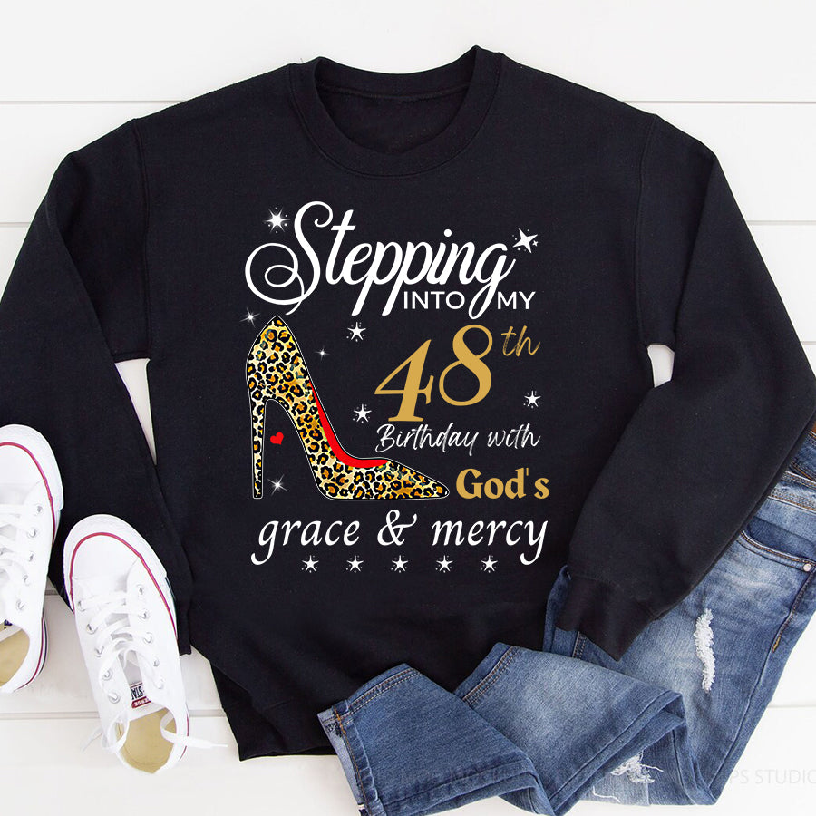 Stepping Into My 48th, Fabulous Since 1974 48th Birthday Unique T Shirt For Woman, Her Gifts For 48 Years Old , Turning 48 Birthday Cotton Shirt