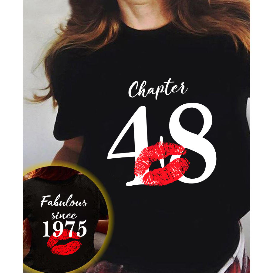 48th Birthday Gifts Ideas 48th Birthday Shirt For Her Back In 1975 Turning 48 Shirts 48th Birthday T Shirts For Woman