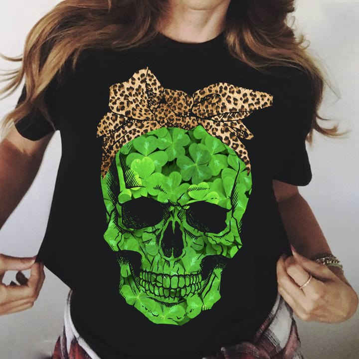 Skull St Patrick&#39;s Day, Shamrock Shirt, Luck Of The Irish, Patty&#39;s Day, Clover Shirt