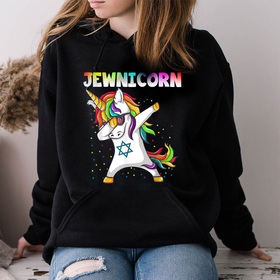 Hanukkah Dabbing Unicorn Jewnicorn Chanukah Jewish Xmas T Shirt, Funny Hanukkah Shirts, Chanukah Gifts