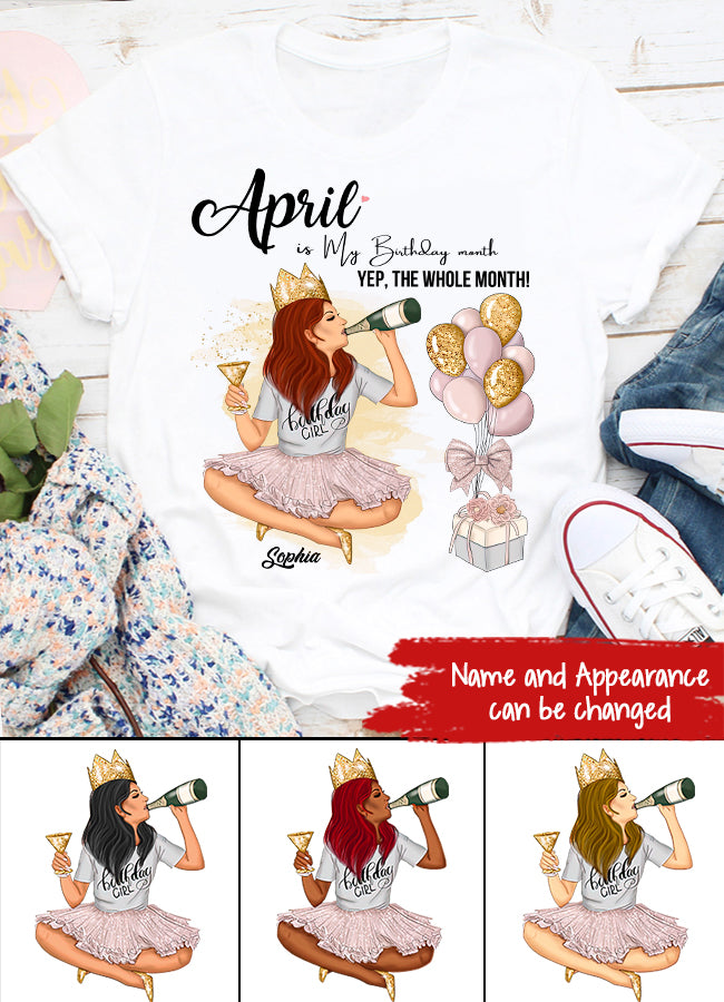 April Birthday Shirt, Custom Birthday Shirt, Queens Born In April, April Birthday Shirts For Woman, April Birthday Gifts