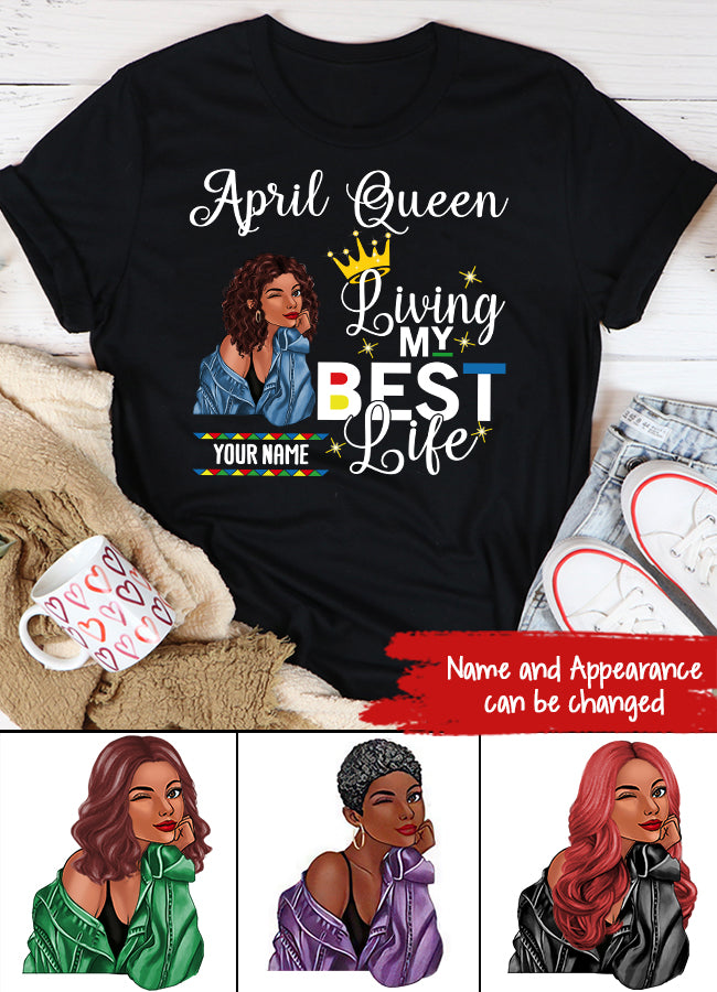 April Birthday Shirt, Custom Birthday Shirt, Queens Born In April, April Birthday Gifts, April shirts for Woman