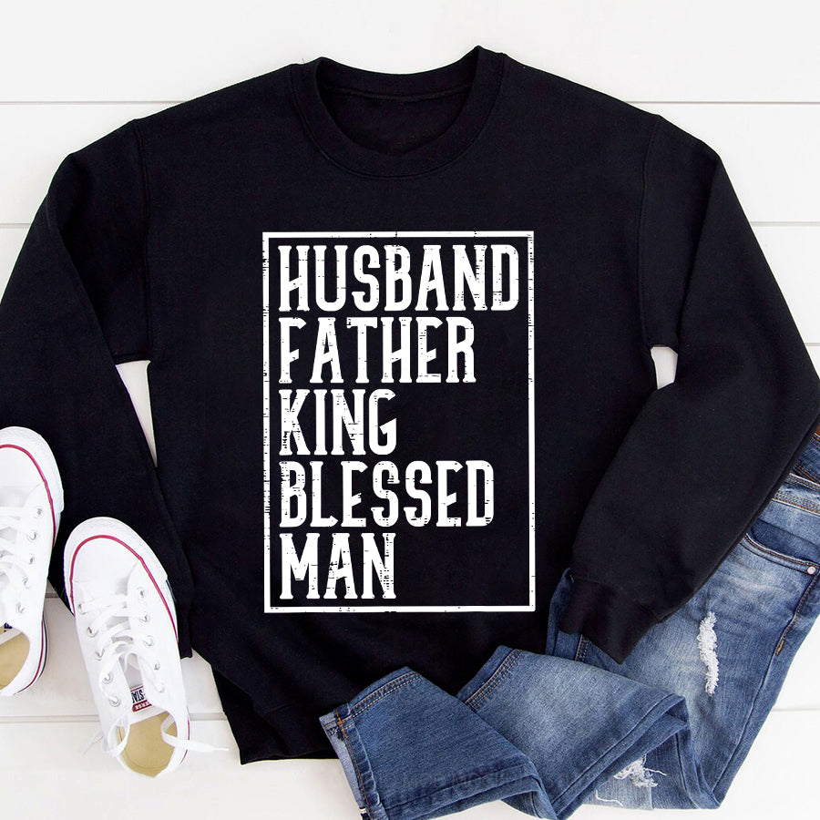 Father Day Shirt Funny Father Day Shirt Husband Father King Shirt Blessed Man Black Pride Dad Gift T-Shirt
