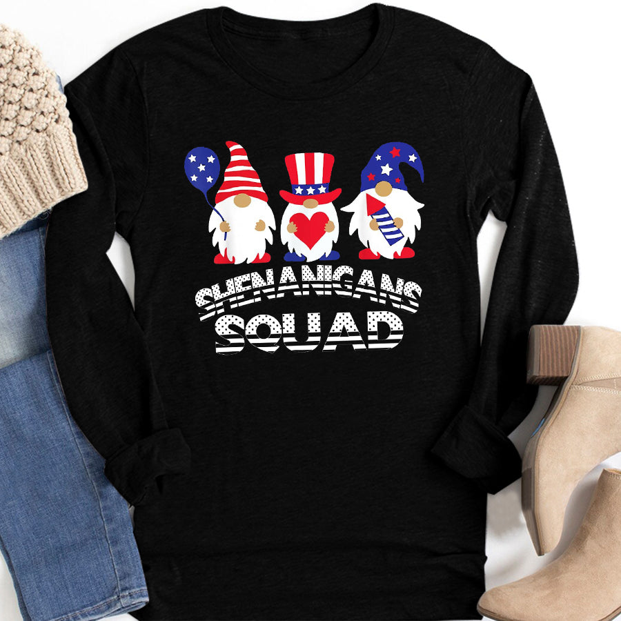 Independence Day Shirt Shenanigans Squad 4th Of July Gnomes USA Independence Day T-Shirt
