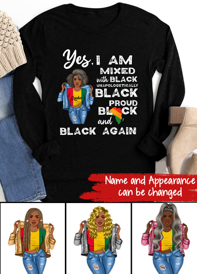 Juneteenth Shirt, Custom Juneteenth Shirt, Mixed Unapologetically Proud Black Pride History T-Shirt