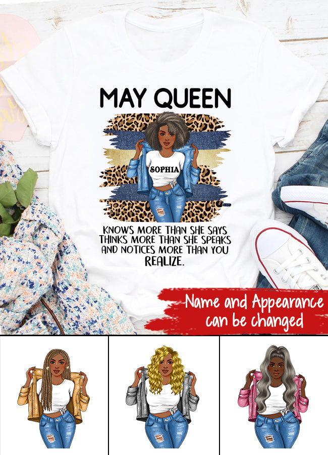 May Birthday Shirt, Custom Birthday Shirt, Queens Born In May, May Birthday Gifts, May Shirts For Woman