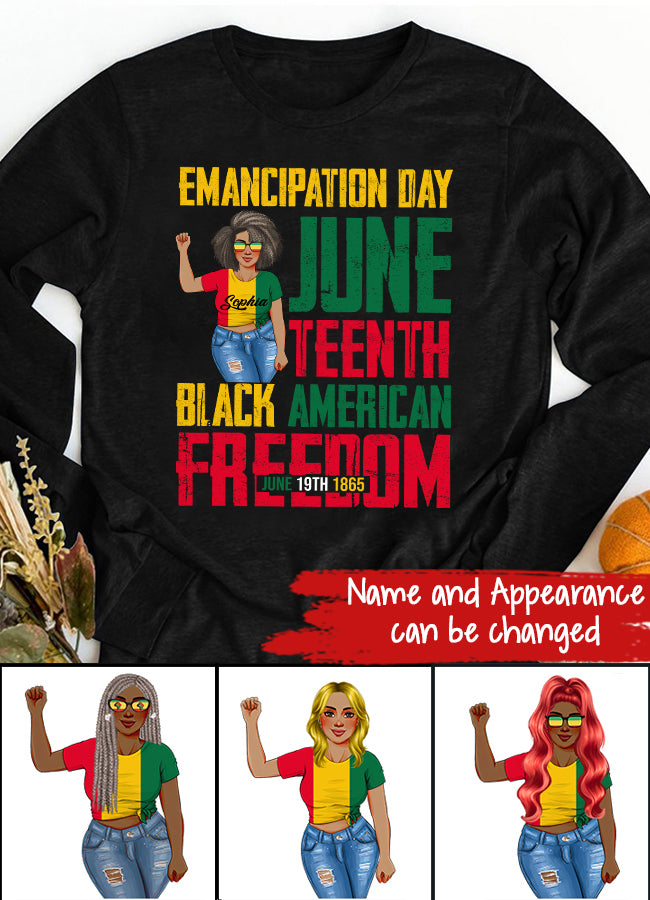 Juneteenth Shirt, Custom Juneteenth Shirt, Juneteenth Emancipation Day Vintage Cool Melanin Black Pride T-Shirt