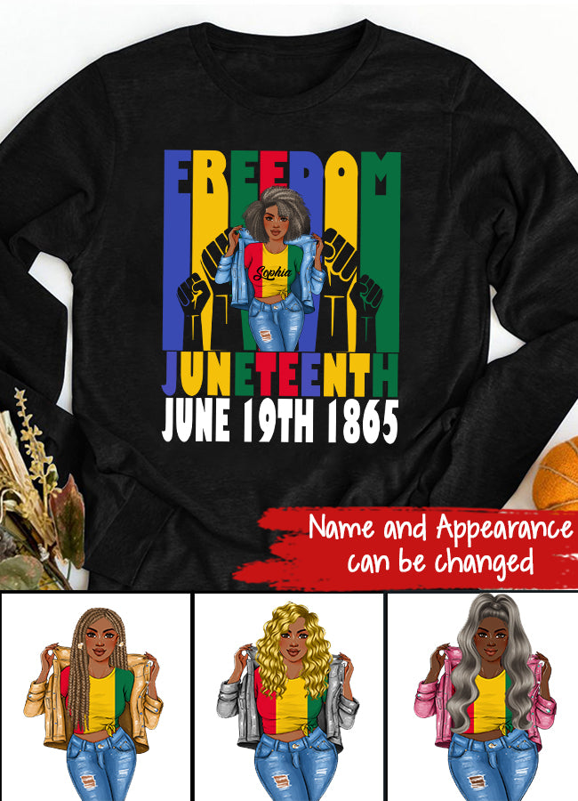 Juneteenth Shirt, Custom Juneteenth Shirt, Freedom Juneteenth June 19th 1865 Black Freedom Independence T-Shirt