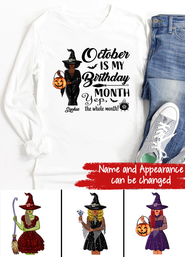 October Birthday Shirt, Custom Birthday Shirt, Queens Are Born In October, October Birthday Shirts For Woman, October Birthday Gifts, Personalized Halloween, Custom Halloween Shirts, Personalized Halloween Gifts