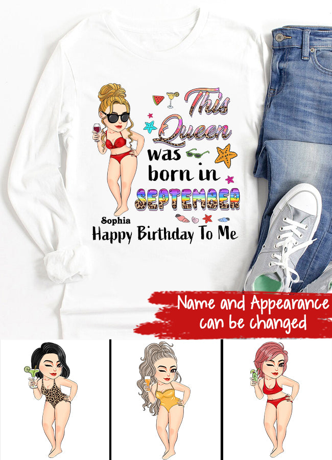 September Birthday Shirt, Custom Birthday Shirt, Queens are Born In September, September Birthday Shirts For Woman, September Birthday Gifts