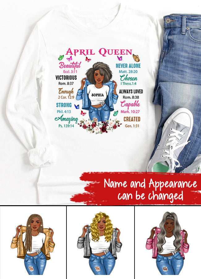 April Birthday Shirt, Custom Birthday Shirt, Queens Born In April, April Birthday Gifts, April shirts for Woman