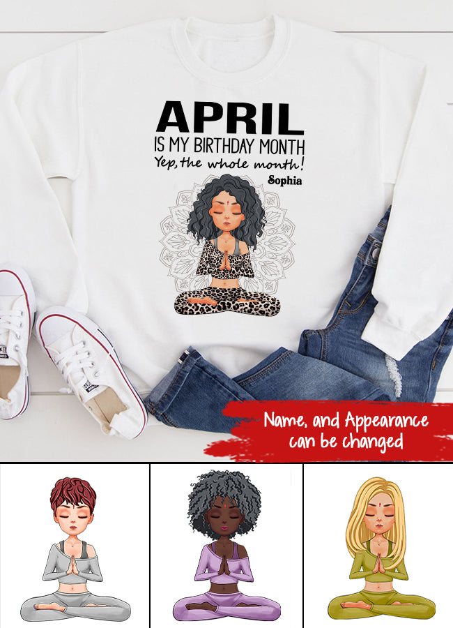 April Birthday Shirt, Custom Birthday Shirt, Queens Born In April, April Birthday Gifts, April Queen shirt, April Birthday Shirts For Woman, Her Birthday Gifts For April, Yoga T Shirt, Gift For Yoga Lover