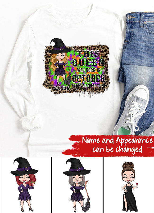 October Birthday Shirt, Custom Birthday Shirt, Queens are Born In October, October Birthday Shirts For Woman, October Birthday Gifts, Personalized Halloween, custom halloween shirts, personalized halloween gifts