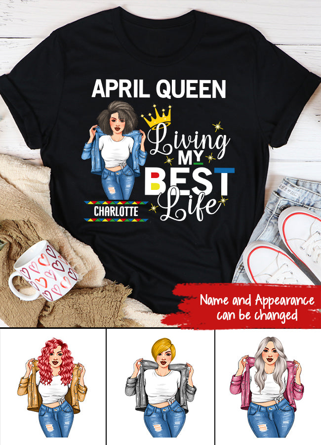 April Birthday Shirt, Custom Birthday Shirt, Queens Born In April, April Birthday Gifts, April shirts for Woman