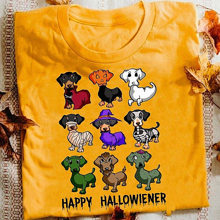 happy halloweiner shirt, Funny dachshund t shirt, Wiener Dog Shirt, gift halloween Unisex shirt