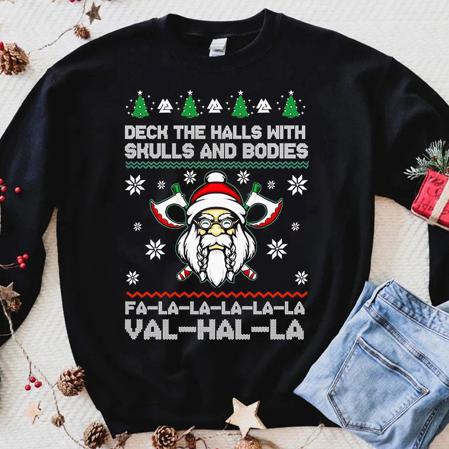 Viking Deck The Halls With Skulls and Bodies shirt christmas shirts, Santa christmas shirt, Best christmas gifts 2021