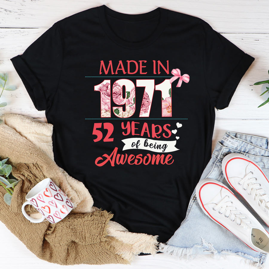 52nd birthday gifts ideas 52nd birthday shirt for her back in 1971 turning 52 shirts 52 birthday t shirts for woman