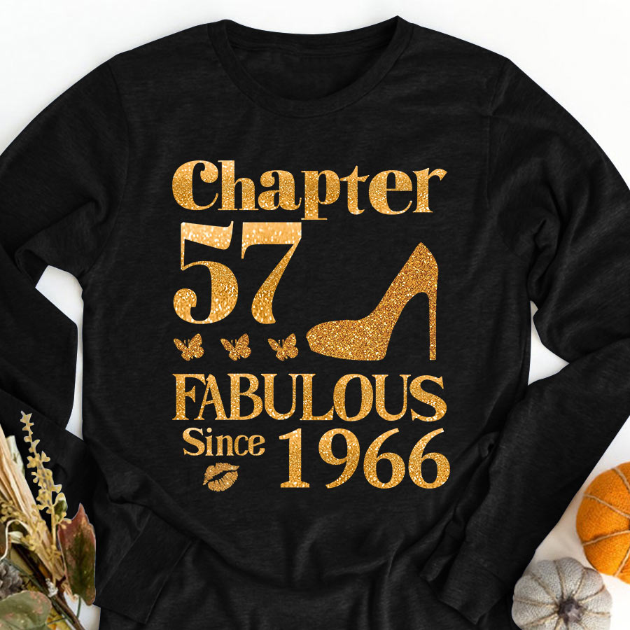 Chapter 57, Fabulous Since 1965 57th Birthday Unique T Shirt For Woman, Her Gifts For 57 Years Old , Turning 57 Birthday Cotton Shirt
