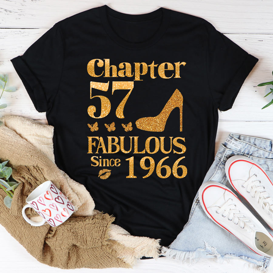 Chapter 57, Fabulous Since 1965 57th Birthday Unique T Shirt For Woman, Her Gifts For 57 Years Old , Turning 57 Birthday Cotton Shirt