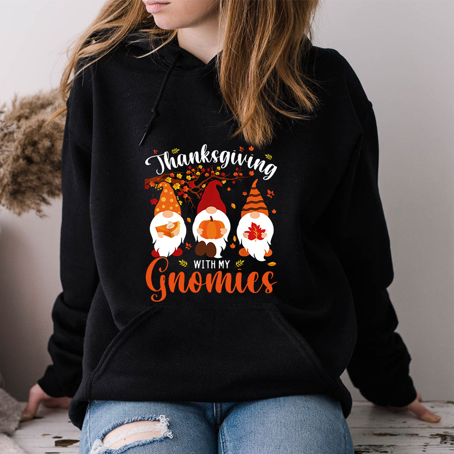 Thanksgiving With My Gnomies Funny Autumn Gnomes Lover T Shirt ,Family Thanksgiving Shirt ,Funny Thanksgiving Gift
