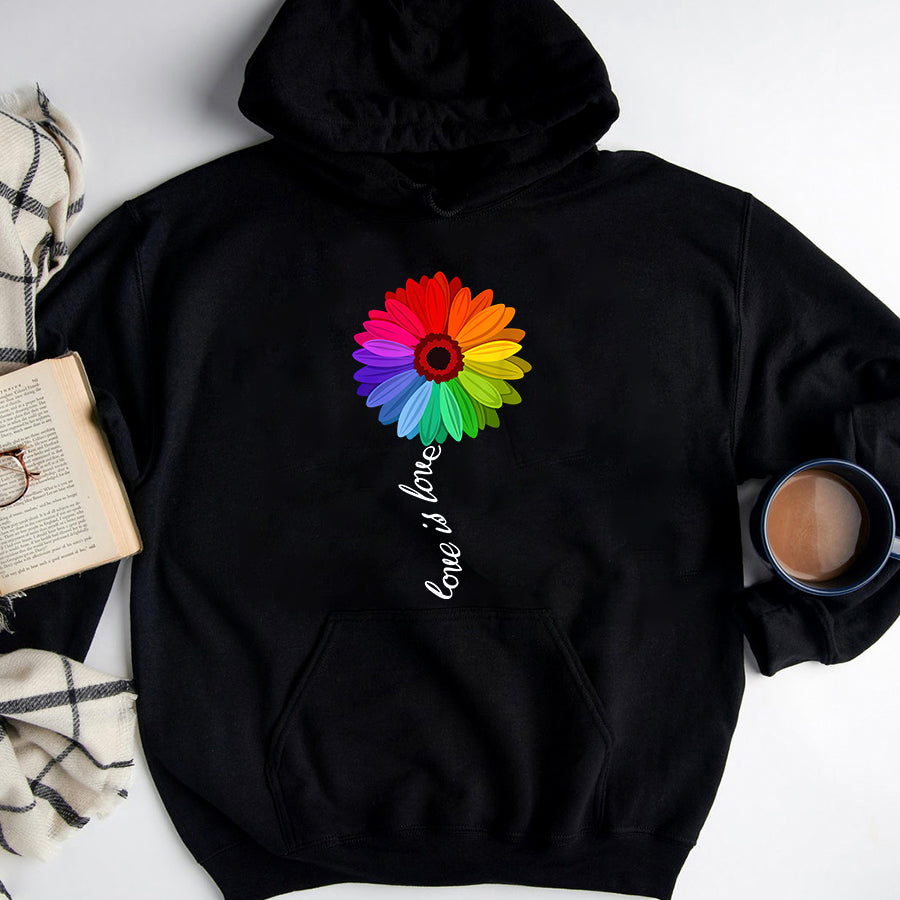 LGBT Shirts, Rainbow Pride Shirt, Love Is Love T-shirt Love Daisy Lgbt Rainbow Shirt Gay T-Shirt