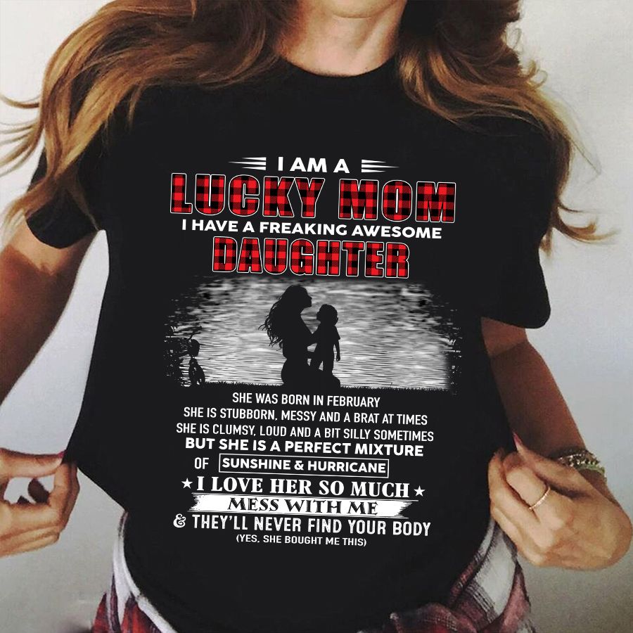 Lucky Mom Shirt, Mother&#39;s Day Gifts From Daughter, Mother&#39;s Day T Shirt, Mom Gift From Daughter, Mother&#39;s Day Tee Shirts, Funny Mothers Day Shirts, Mother Day Gift