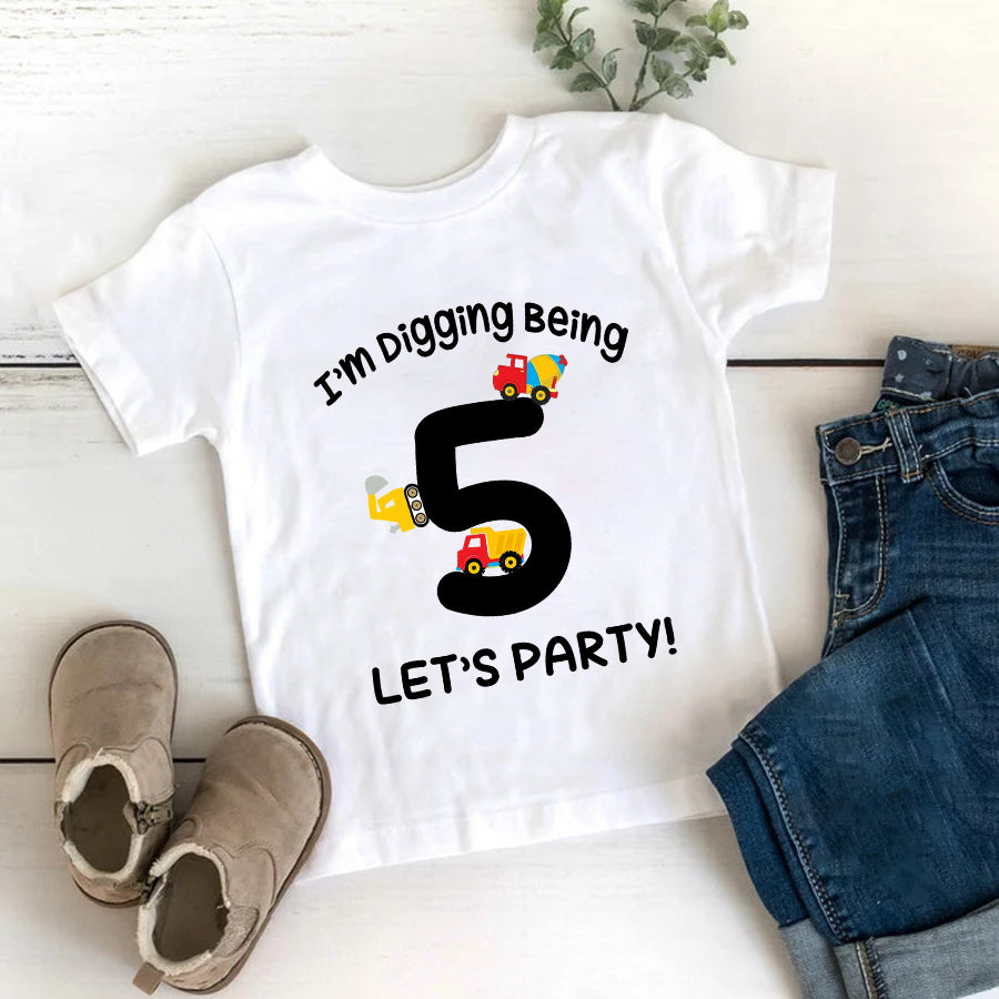 5th Birthday Shirt, Construction Birthday Shirt, Five Birthday Shirt, 5th Birthday T Shirt, Baby Shirt