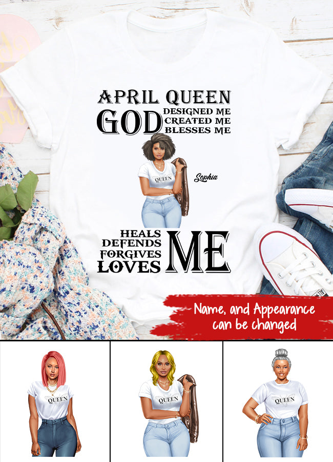 April Birthday Shirt, Custom Birthday Shirt, Queens Born In April, April Birthday Shirts For Woman, April Birthday Gifts