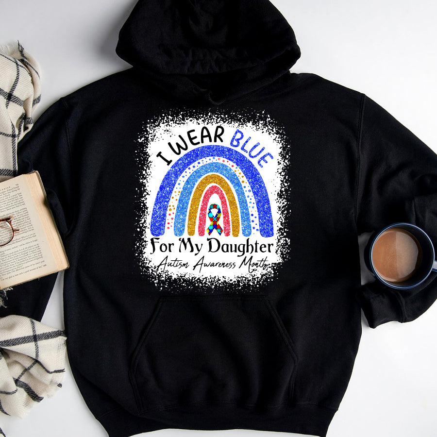 I Wear Blue For My Granddaughter Autism Awareness Rainbow T-Shirt Grandma Grandpa Autism Awareness Shirt