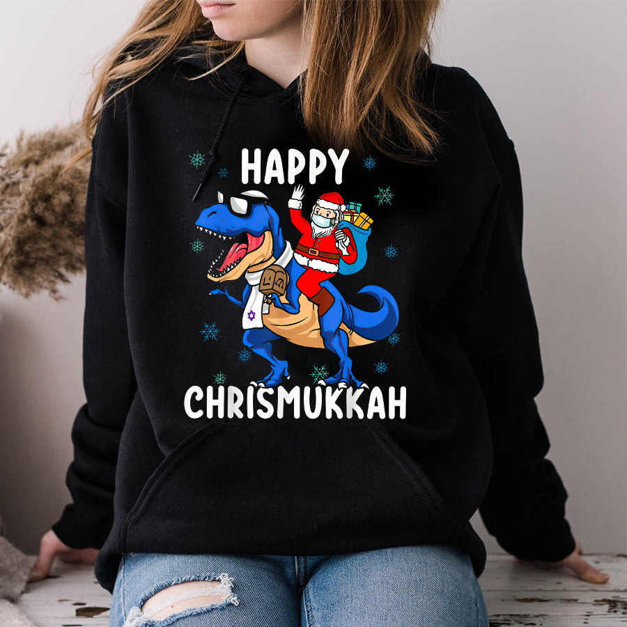 Happy Chrismukkah Funny Hanukkah Christmas Jewish Xmas Kids T Shirt, Funny Hanukkah Shirts, Chanukah Gifts For Kids