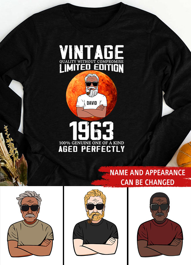 Personalized Birthday T Shirt, Chapter 60, Fabulous Since 1963 60th Birthday Unique T Shirt For Man, Vintage Quality without compromise Limited edition 1963 100% genuine of a kind aged perfectly