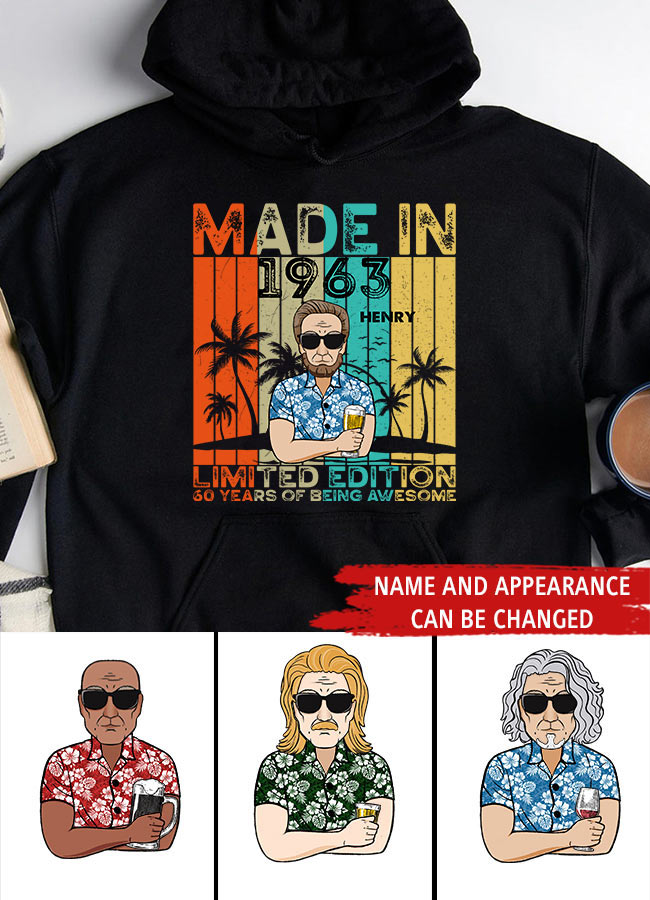 Personalized Birthday T Shirt, Chapter 60, Fabulous Since 1963 60th Birthday Unique T Shirt For Man, Made In 1963,  Limited Edition 60 Years Of Being Awesome